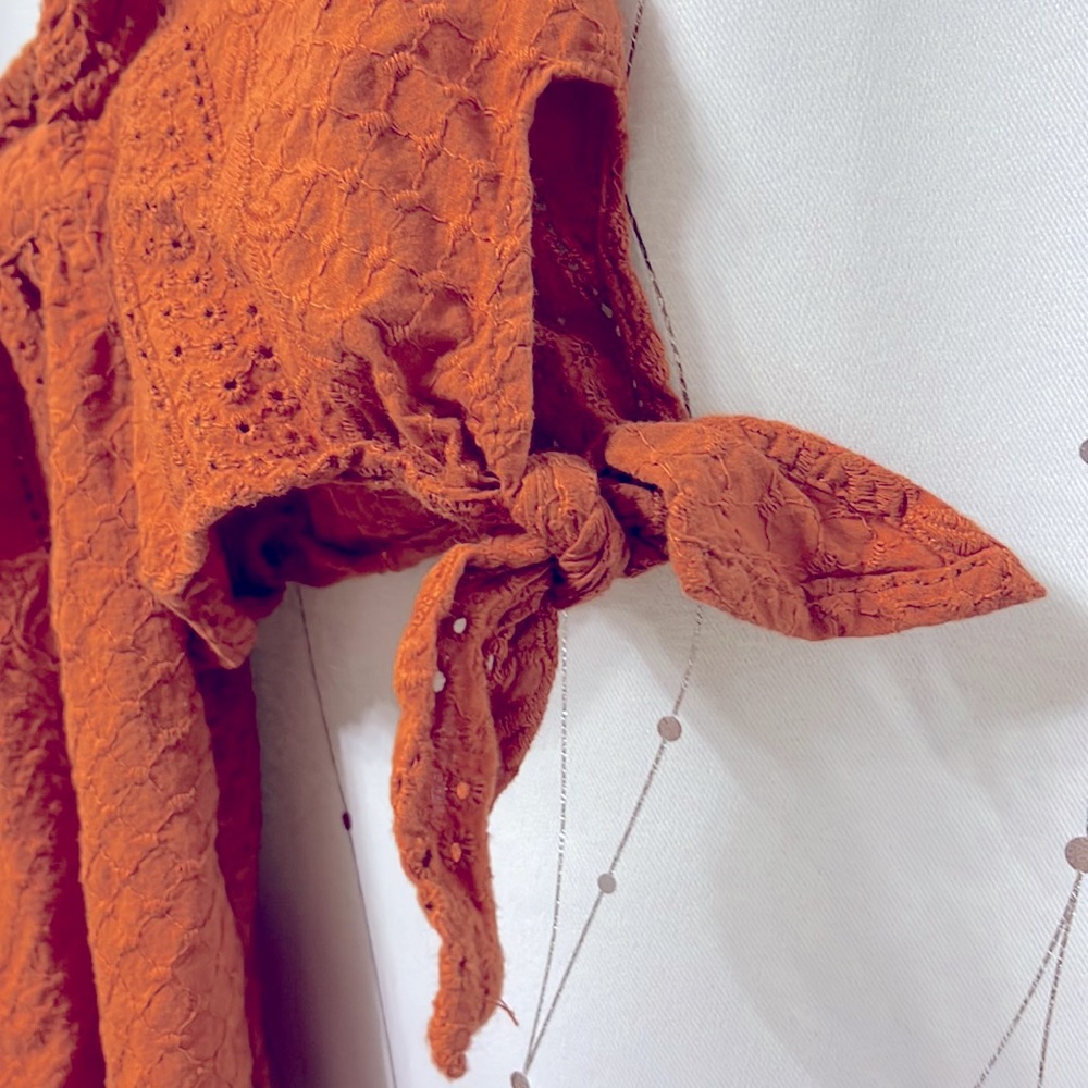 Like New Universal Thread | Eyelet Rust Crop Top,… - image 3